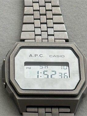 Casio A.P.C. Digital Watch in Silver Gray
